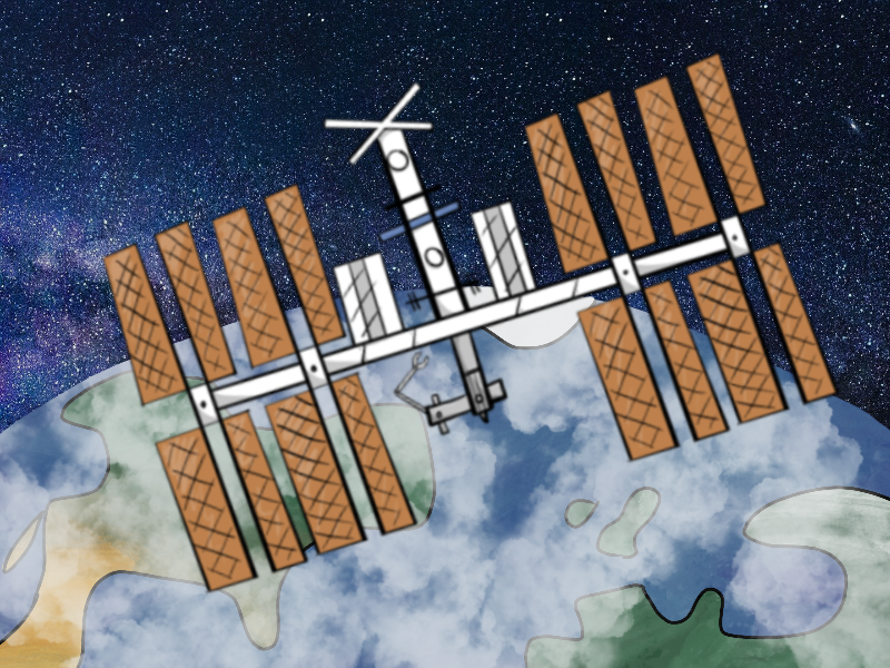 Cartoon of the International Space Station